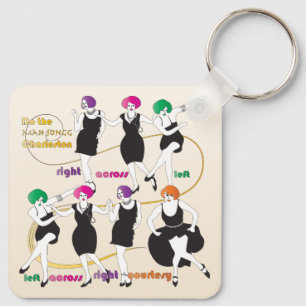 Mah Jongg Charleston Dancers Keychain