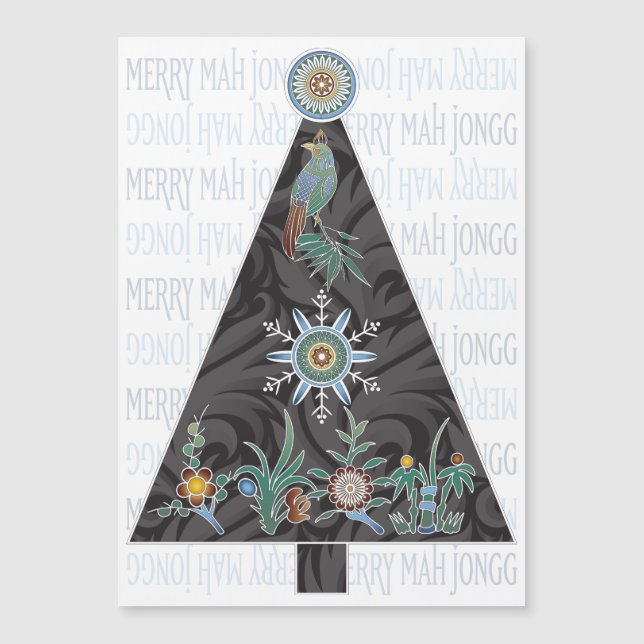 Mah Jongg Christmas Tree Flat Magnet (Front)