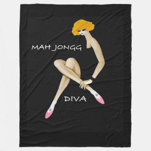 Mah Jongg Diva Fleece Blanket