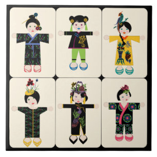 Mah Jongg Dolls Carreaux