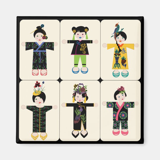 Mah Jongg Dolls Magnet (Front)