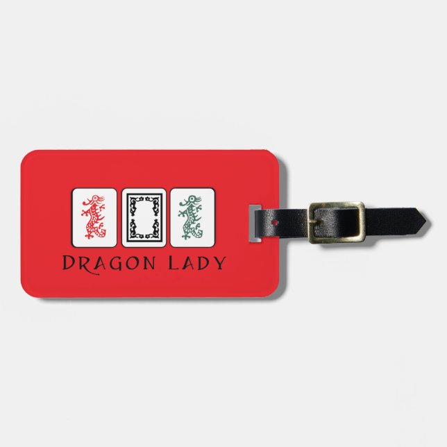 Mah Jongg Dragons Luggage Tag (Front Horizontal)