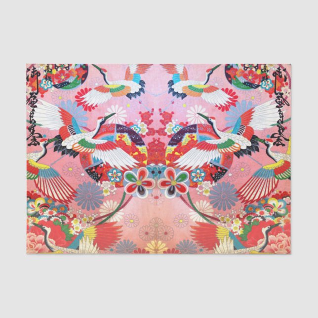Mah Jongg Egrets in Paradise Tissue Paper (Front)