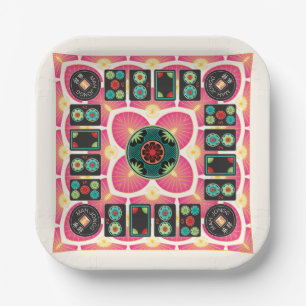 Mah Jongg Fan 2025 Paper Plates