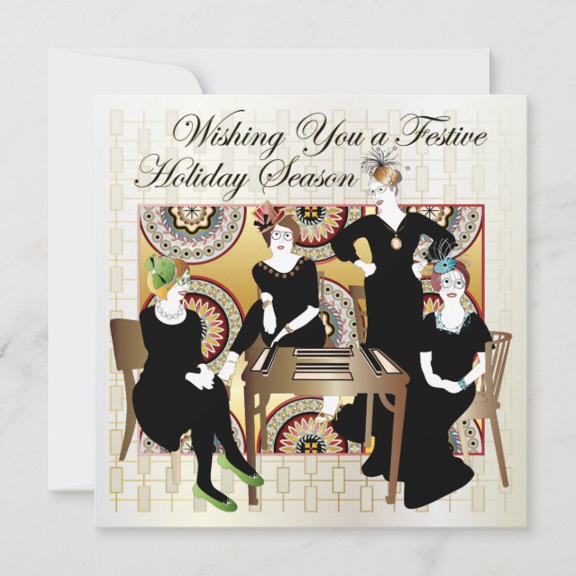 Mah Jongg Festive Flat Card (Front)