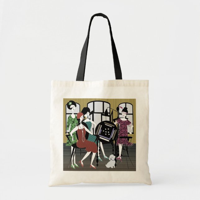 Mah Jongg Flappers Dog Bag (Front)