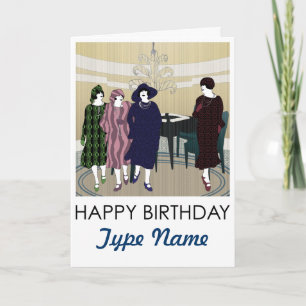 Mah Jongg Flappers Lounge Carte d'anniversaire