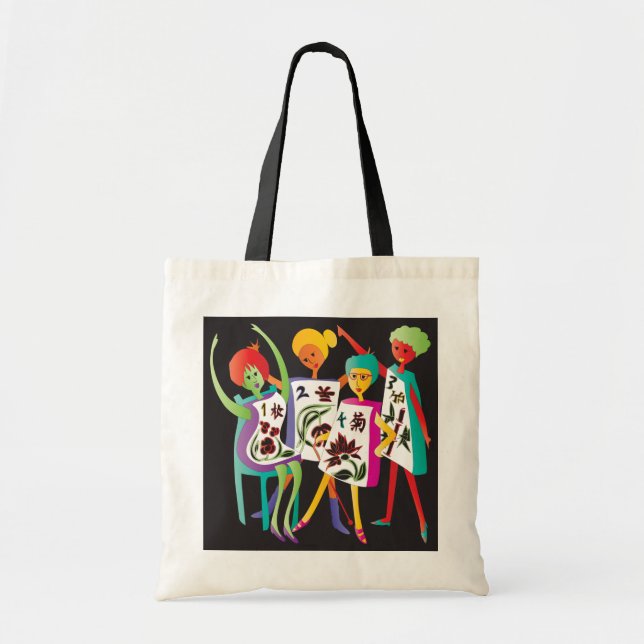 Mah Jongg Flower Dance Sac fourre-tout (Devant)