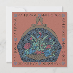 Mah Jongg Flower Purse Flat Card