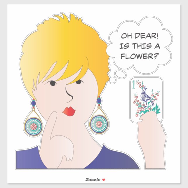 Mah Jongg Flower Vinyl Sticker (Sheet)