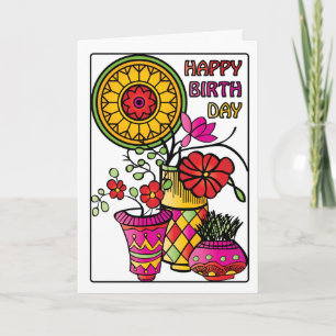 Mah Jongg Flowers 01 Carte Anniversaire