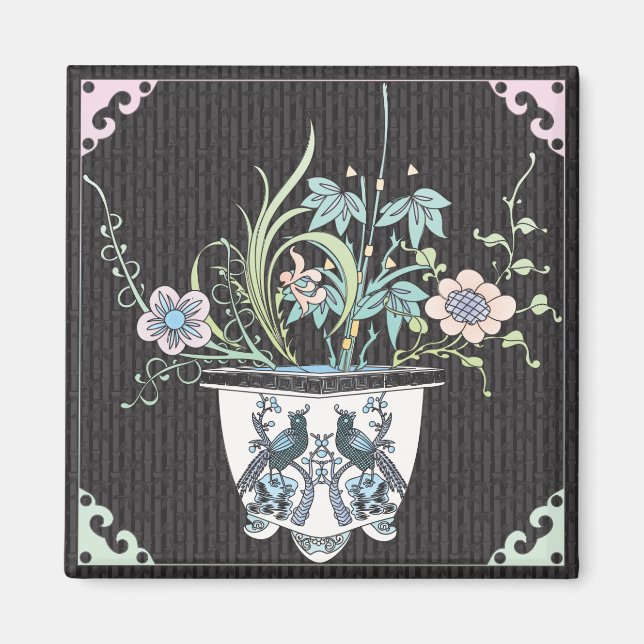 Mah Jongg Flowers/Birds Magnet (Front)