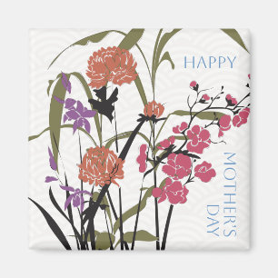 Mah Jongg Flowers Magnet de la mère