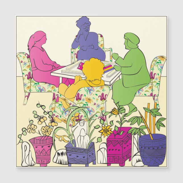 Mah Jongg Game Magnet Card (Front)