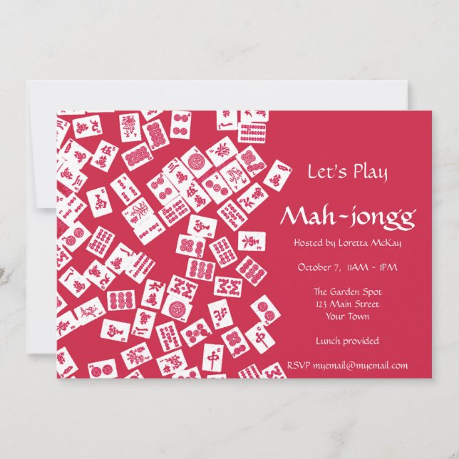 Mah-Jongg Game Party Invitation (Front)