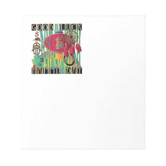 Mah Jongg Good Luck Happy Day Notepad (Front)