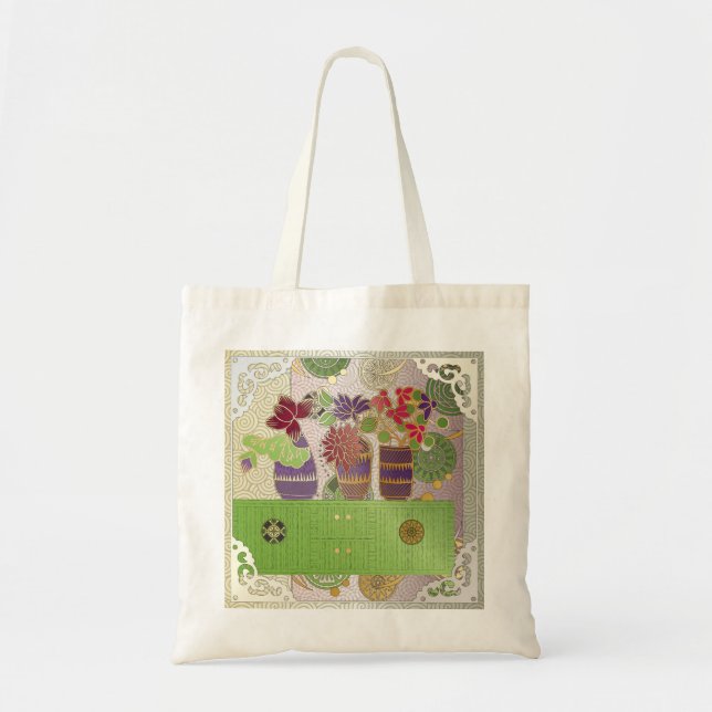 Mah Jongg Green Table Tote Bag (Front)