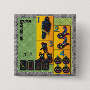 Mah Jongg Halloween Button