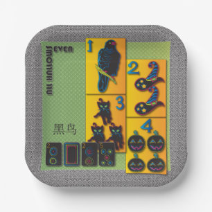 Mah Jongg Halloween Paper Plates