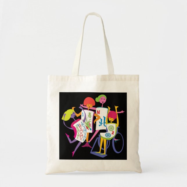 Mah Jongg Happy Dance Black Bag (Front)