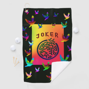 Mah Jongg Joker Dreams Black Golf Towel