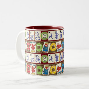 Mah Jongg Jokers and Winds Two-Tone Coffee Mug