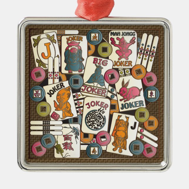 Mah Jongg Jokers Metal Ornament (Front)