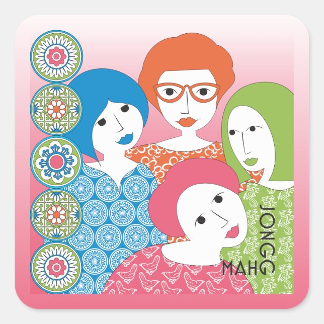 Mah Jongg Limerick Dots Stickers (Front)