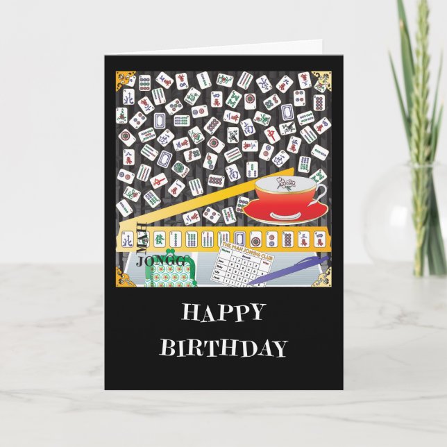 Mah Jongg Limerick Mahj Carte d'anniversaire (Devant)