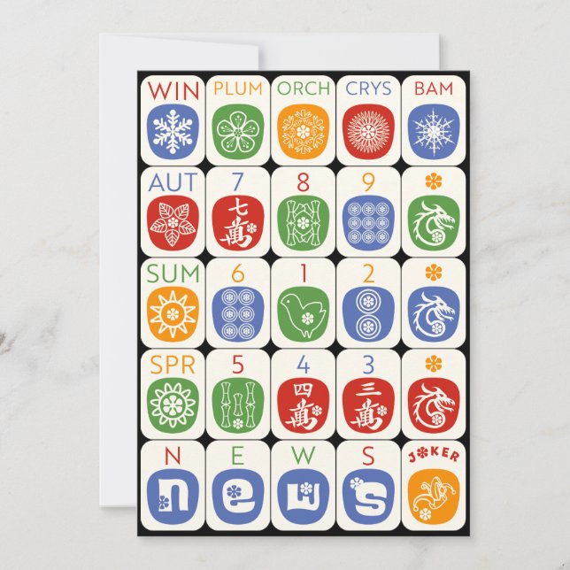 Mah Jongg Modern Flat Card (Front)