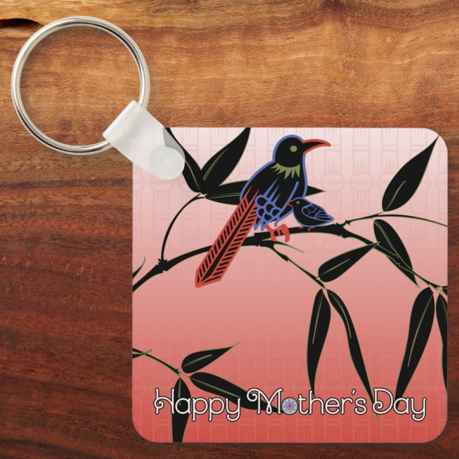Mah Jongg Mother’s Day Bird Keychain (Front)