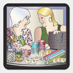 Mah Jongg Mother's Day Square Sticker