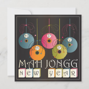 Mah Jongg New Years Holiday Card
