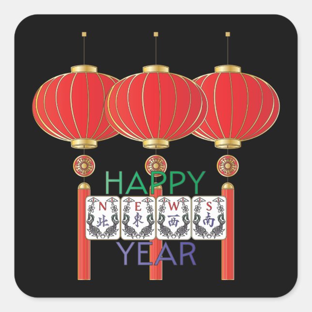 Mah Jongg News Holiday Stickers (Front)