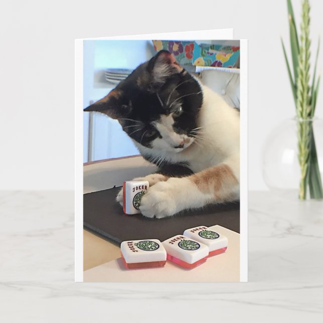 Mah Jongg Notecard  Joker Cat (Front)