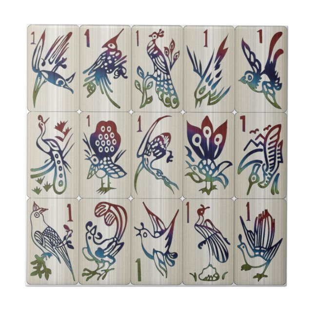 Mah Jongg One Bams Carreaux (Devant)