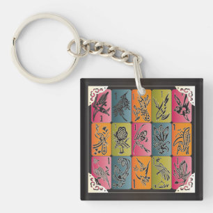 Mah Jongg One Bams Keychain