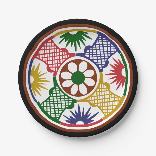 Mah Jongg One Circle Paper Plate (Front)