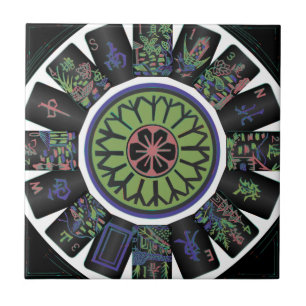 Mah Jongg One Dot Black Tile