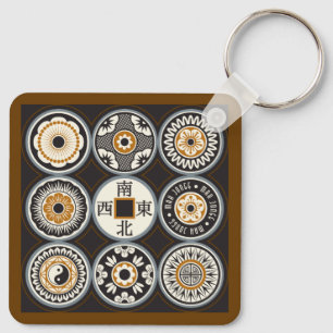 Mah Jongg One Dots Coin Keychain