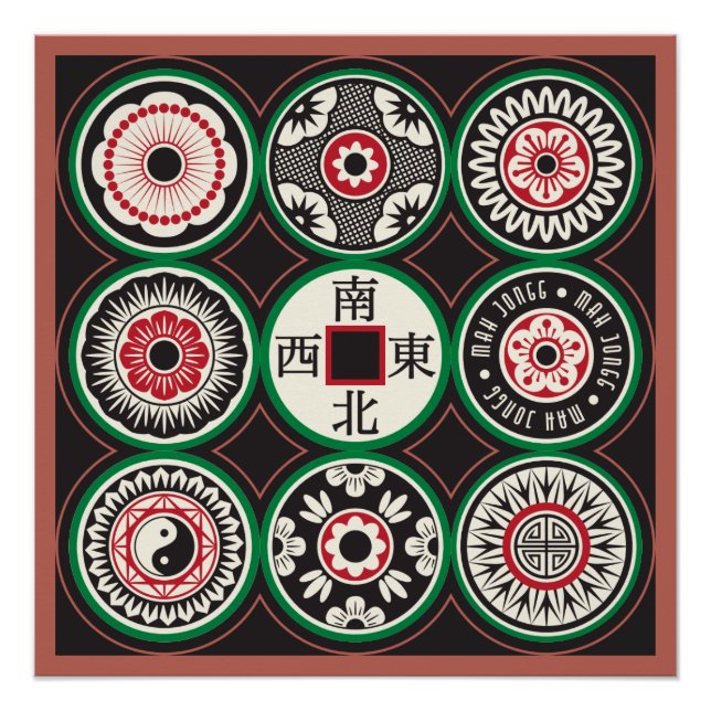 Mah Jongg One Dots Coin Poster (Front)