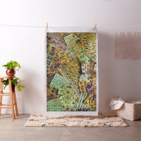 Mah Jongg Paper Collage Fabric