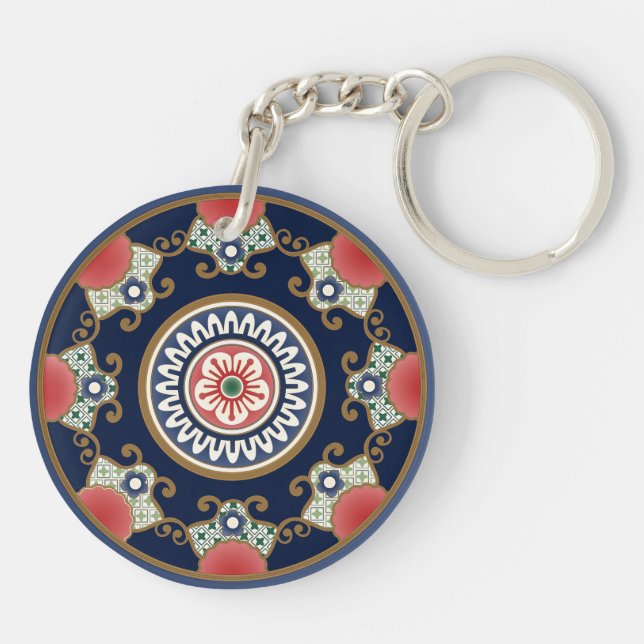 Mah Jongg Patterns Keychain (Back)