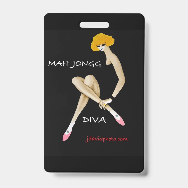 Mah Jongg Plastic Badge (Front)