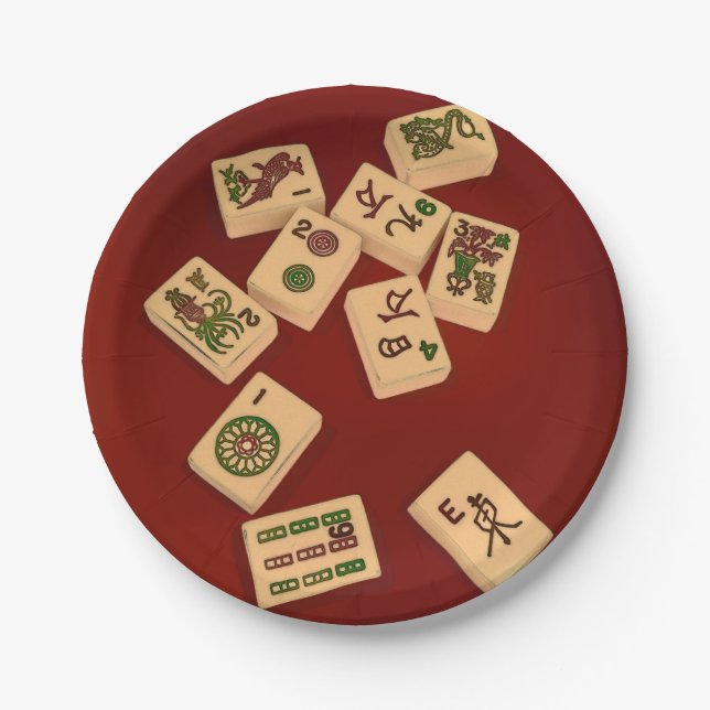 Mah Jongg Play Paper Plate (Front)