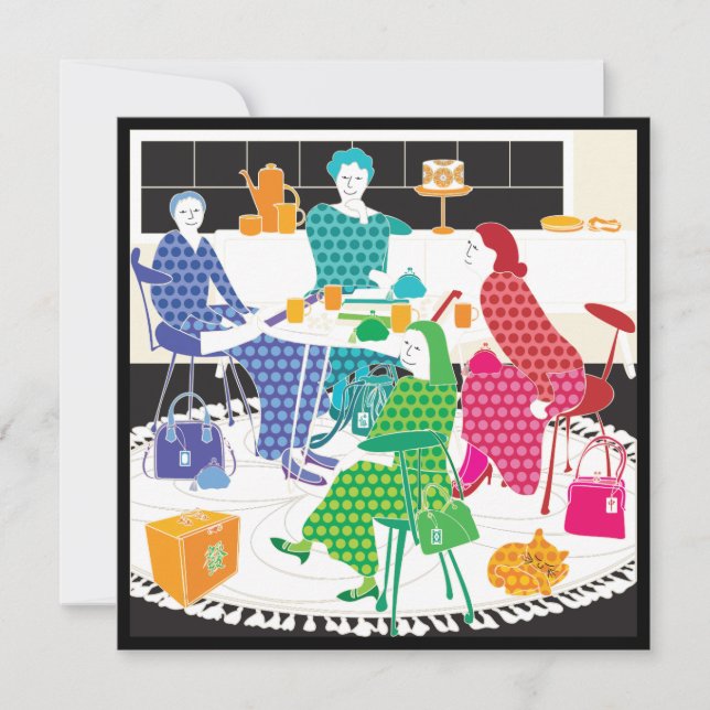 Mah Jongg Polka-Dots Flat Card (Front)