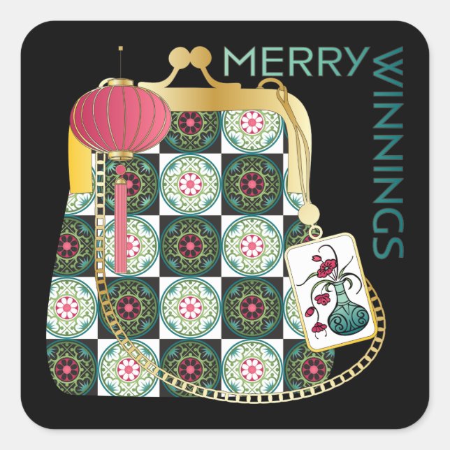 Mah Jongg Purse Holiday Stickers (Front)