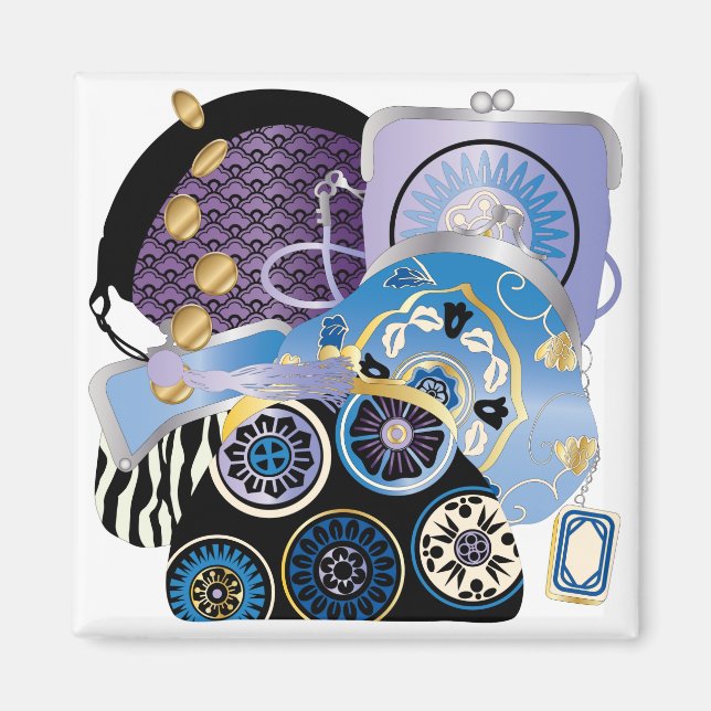 Mah Jongg Purses Blue Magnet (Front)