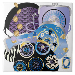 Mah Jongg Purses Blue Tile