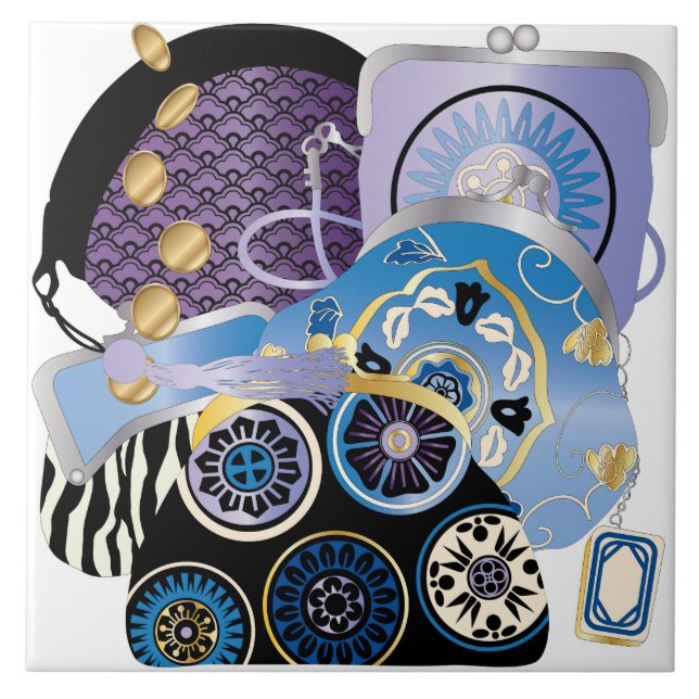 Mah Jongg Purses Blue Tile (Front)